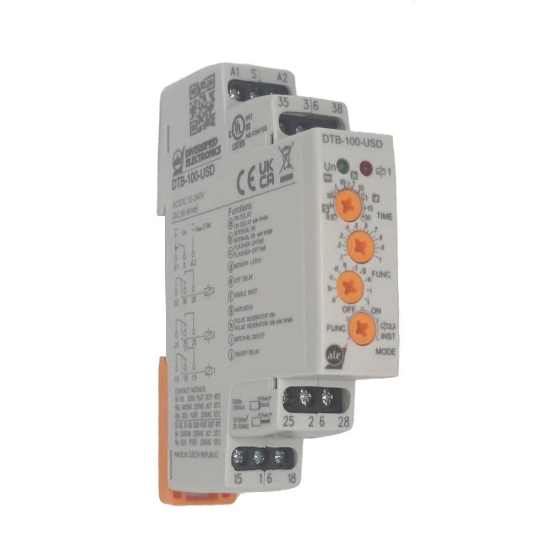 ATC-Diversified Electronics DTB-100-USD DTB Riel DIN Relé mecánico 0.005 seg ~ 30 días 16A a 250VCA/24VCC