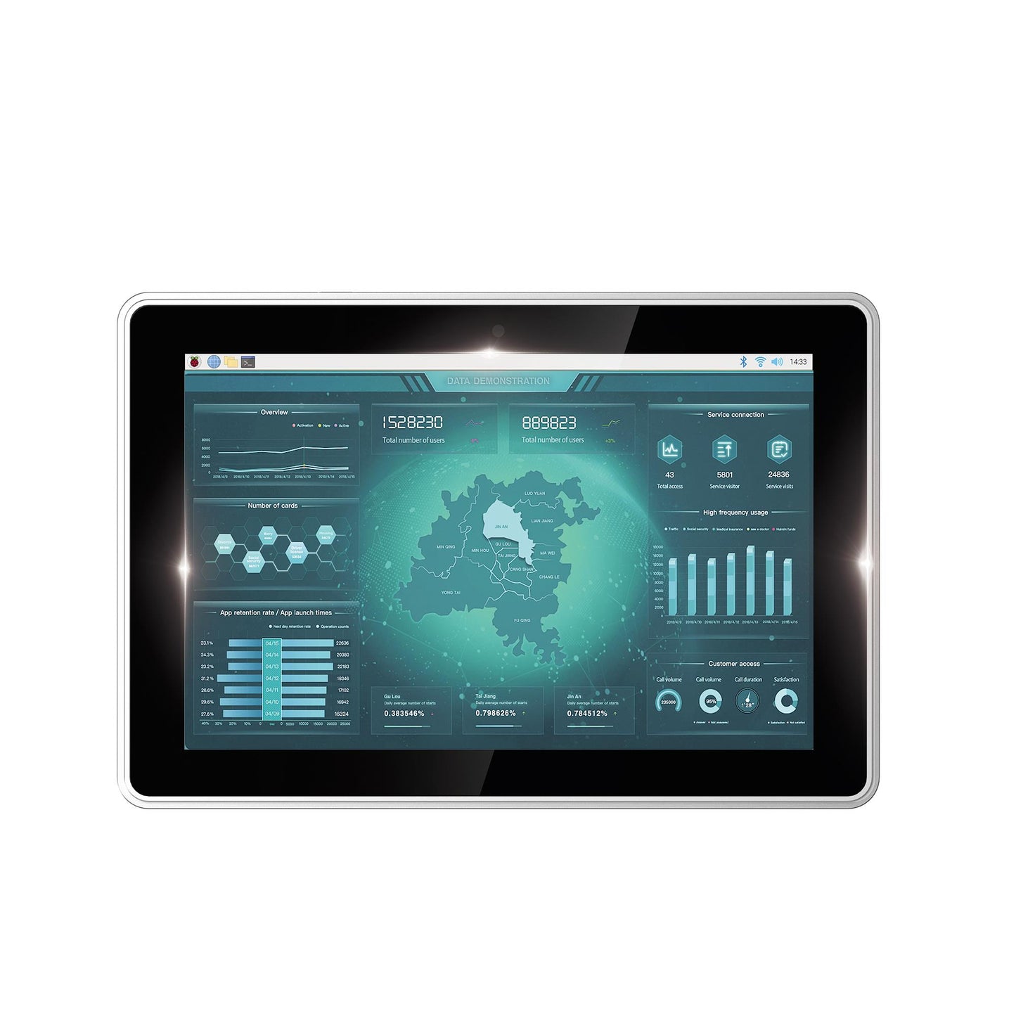 EDATEC ED-HMI2020-101C-0416 ED-HMI2020 Raspberry Pi CM4 # CM4004016: ARM Cortex-A72 1.5GHz 4