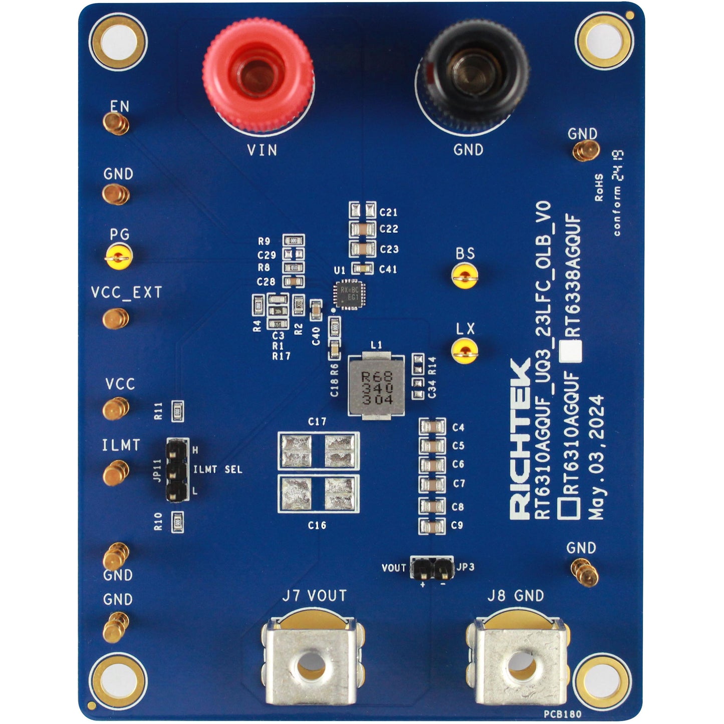 Richtek USA Inc. EVB_RT6338AGQUF - EVAL BOARD FOR RT6338AGQUF