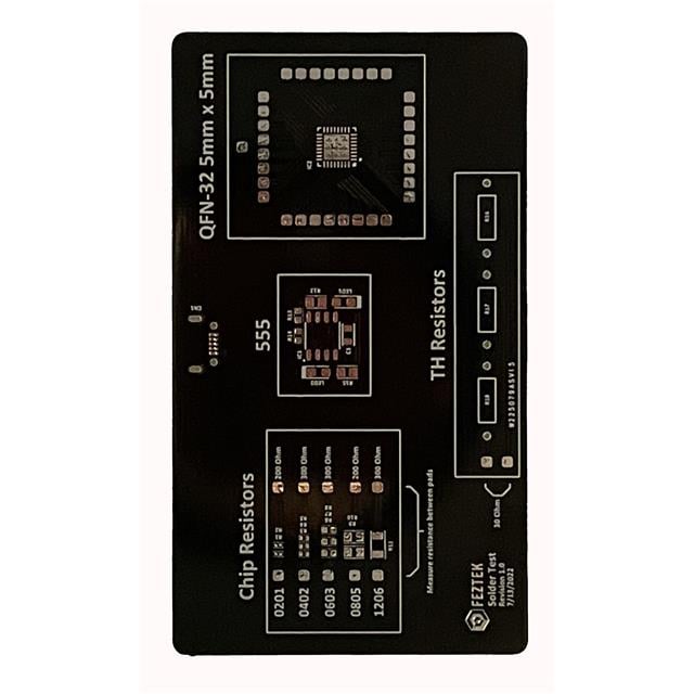Feztek FZSTB001 - SOLDER TEST BOARD, KIT, SMD, TH