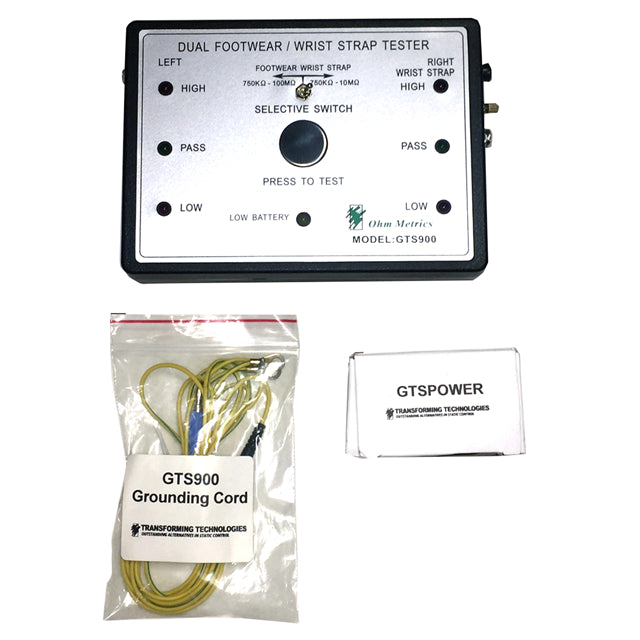 Transforming Technologies GTS900M Ohm Metrics™GTS900K Footwear, Wrist Strap Tester Verification of Footwear and Wrist Strap Grounding