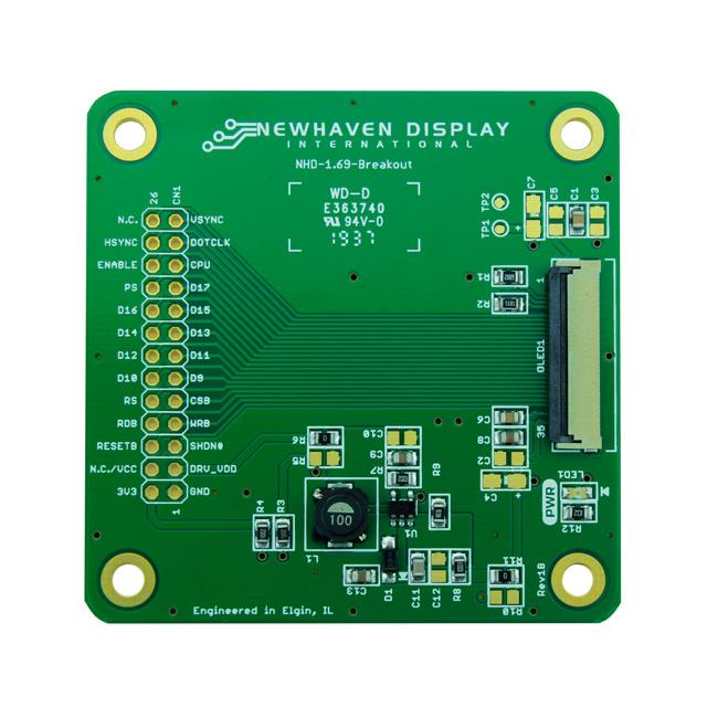 Newhaven Display Intl NHD-1.69-BREAKOUT - EVAL BD NHD-1.69-160128G SSD1357 Breakout Board