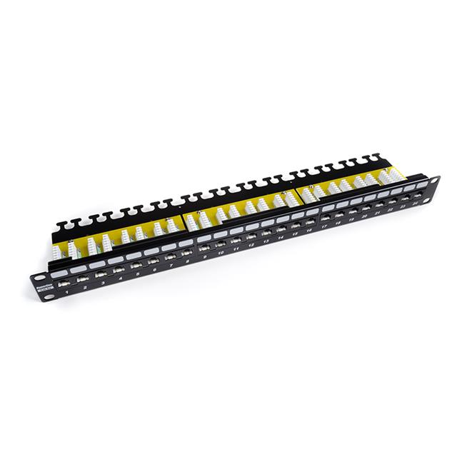 Hyperline PP2-19-24-8P8C-C6A-110D - Patch Panel, Cat6A RJ45 Jack