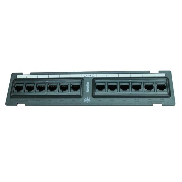 Hyperline PPW1-12-8P8C-C6 - Patch Panel, Cat6 RJ45 Jack