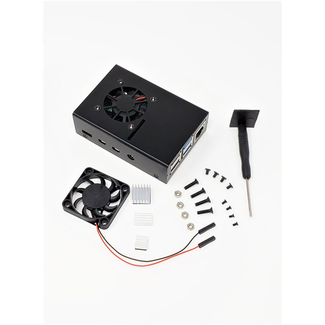 Micro Connectors, Inc. RAS-PCS14-BK - Raspberry Pi 4B Case