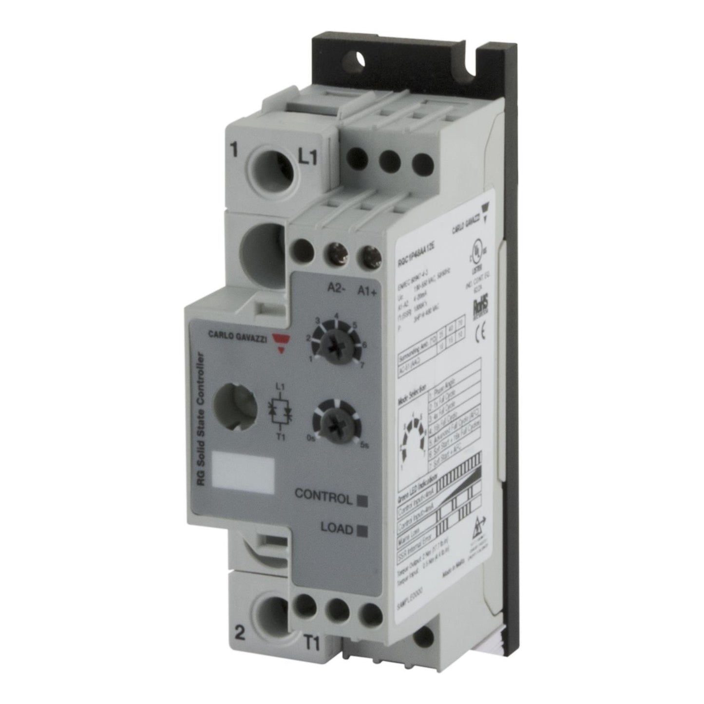 Carlo Gavazzi Inc. RGC1P23AA12E RGC Montaje de chasis, Riel DIN SPST-NO (Normalmente abierto) (1 Forma A)