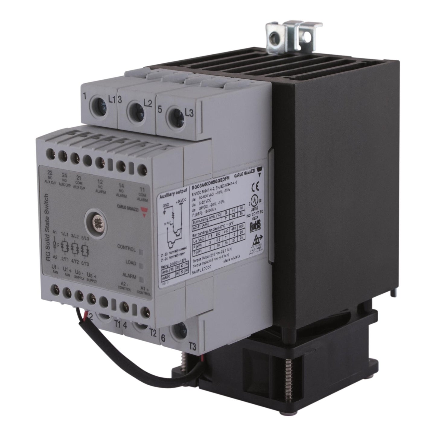Carlo Gavazzi Inc. RGC2A60D75GGEDFM RGC Montaje de chasis, Riel DIN DPST-NO (normalmente abierto) (2 Forma A)