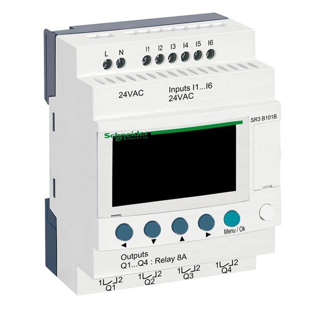 Schneider Electric SR3B101B Zelio Logic MODULAR SMART RELAY, ZELIO LOGIC 6 - Digital