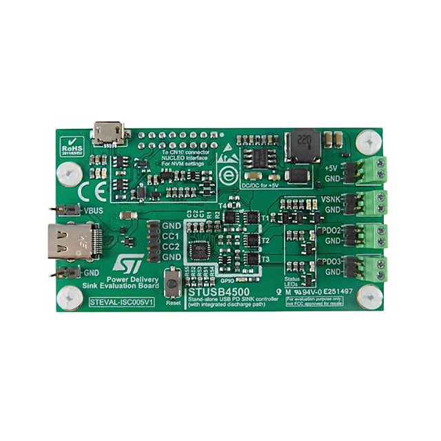 STMicroelectronics STEVAL-ISC005V1 - EVAL BOARD FOR STUSB4500 USB Type-C® Power Delivery (PD)