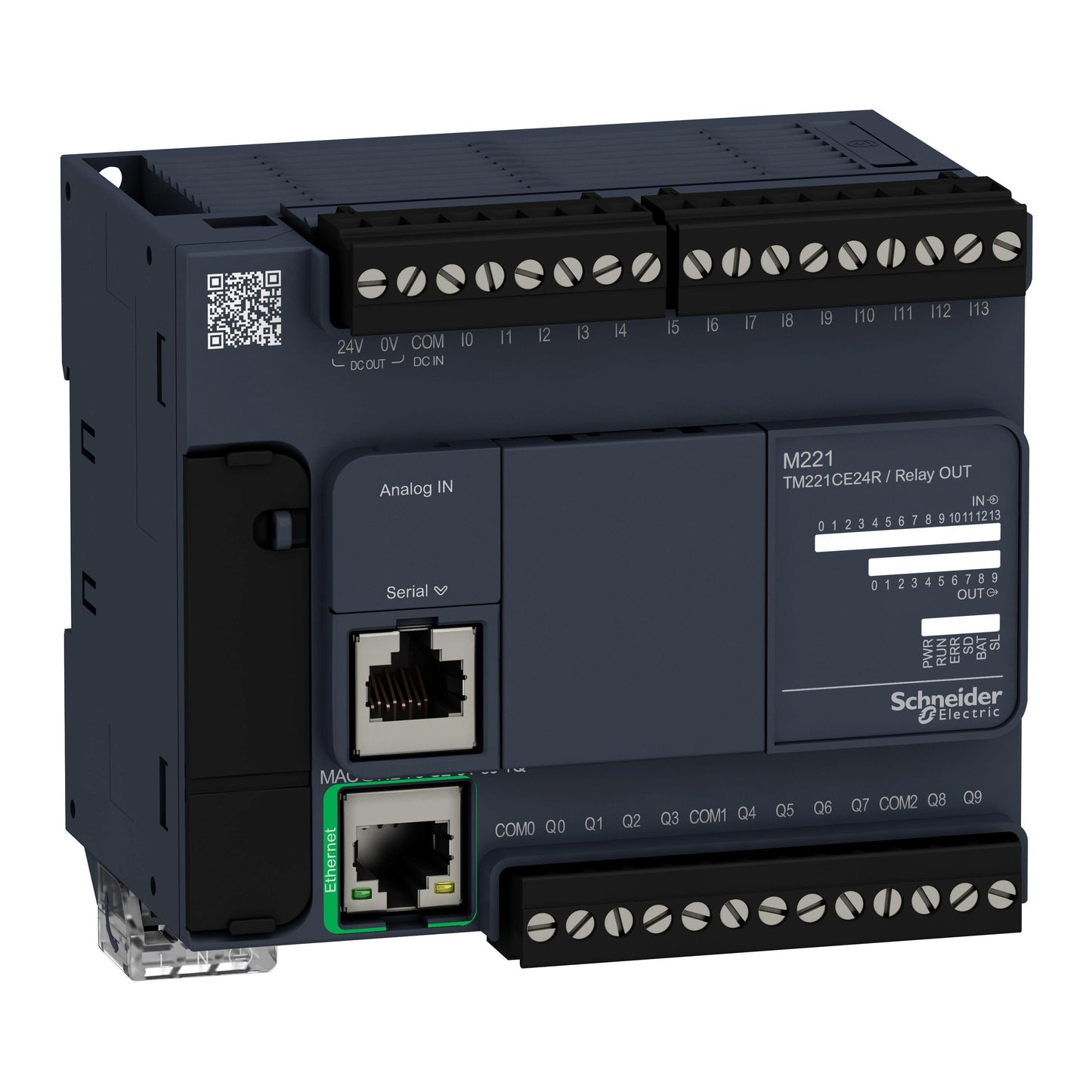 Schneider Electric TM221CE24R Modicon M221 M221-24IO RELAY ETHERNET 16 - Digital (14), Analog (2)