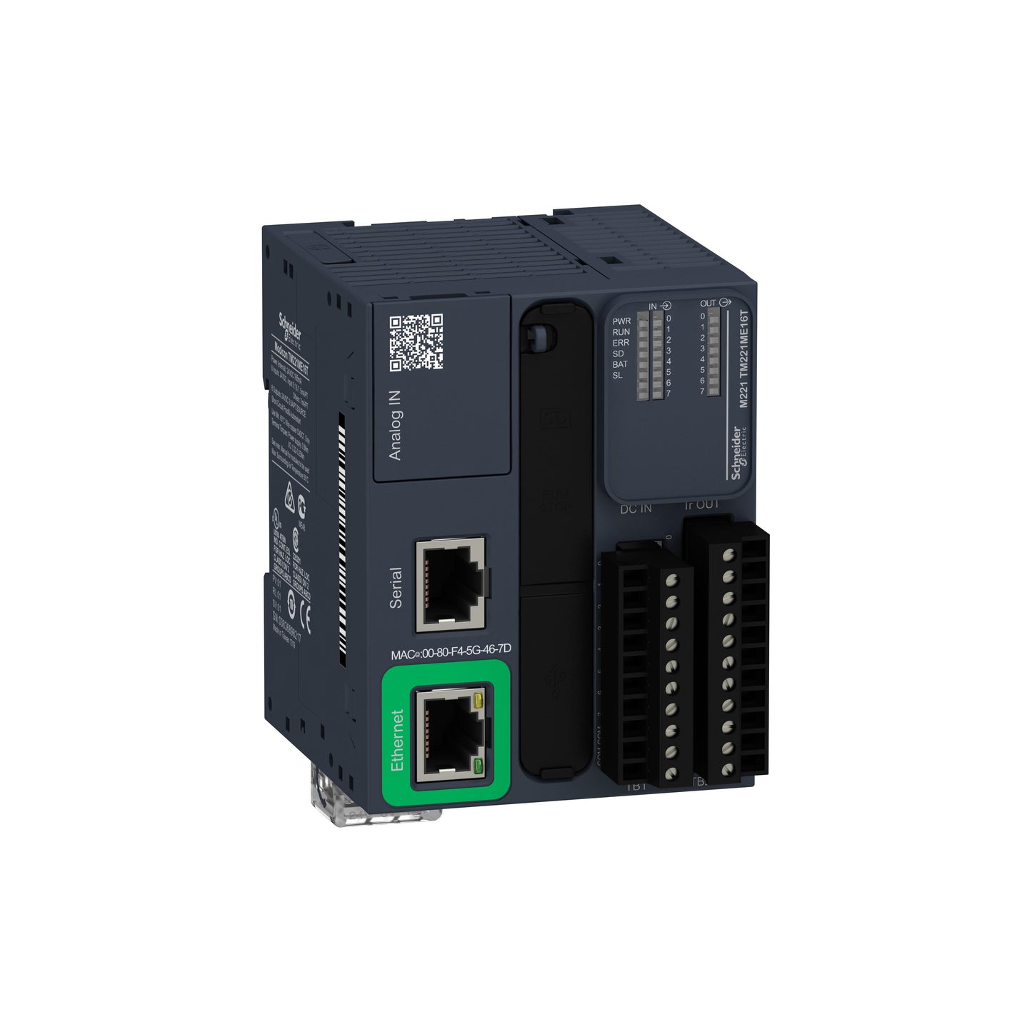 Schneider Electric TM221ME16T Modicon M221 CONTROLLER M221-16IO TR.PNP ETH 8 - Analog