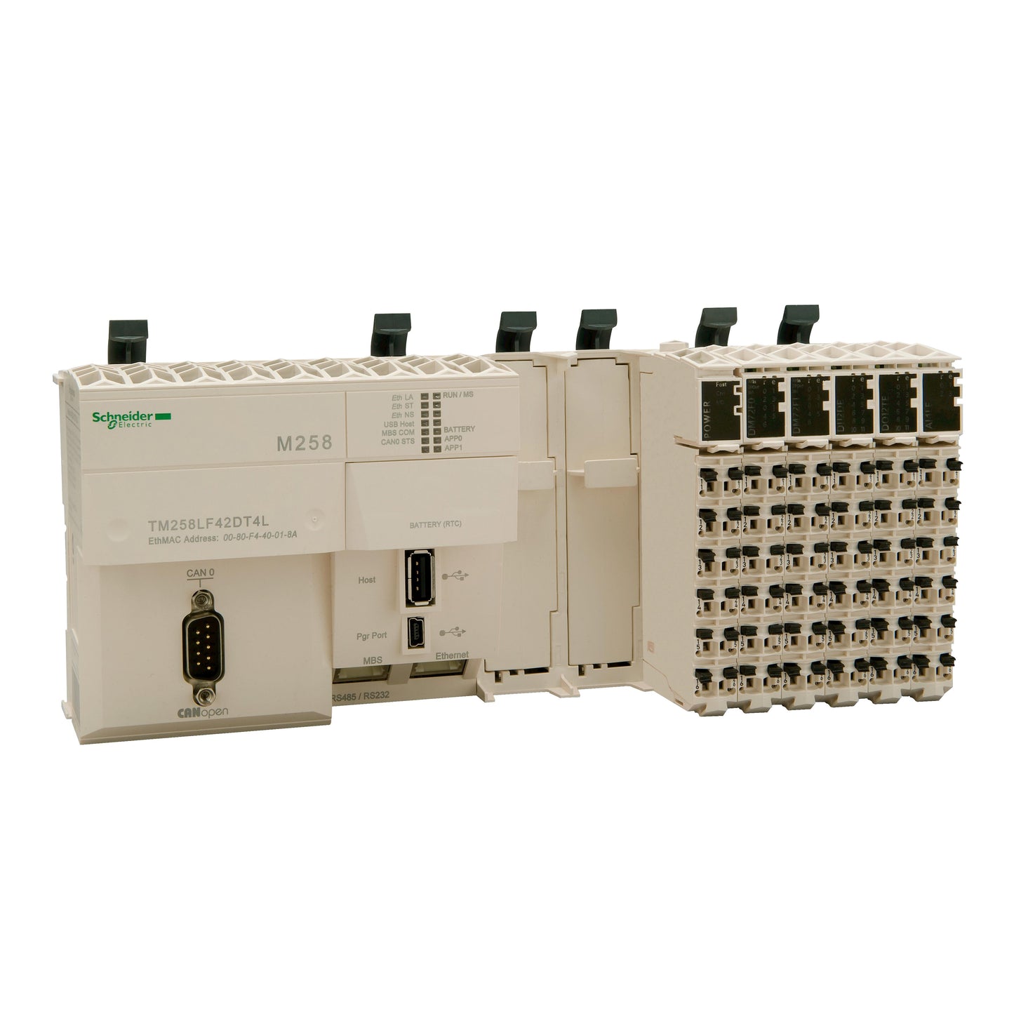 Schneider Electric TM258LF42DT4L Modicon M258 M258 CTRL ETH/CAN/SL/2PCI/42DIO/ 26 - Digital
