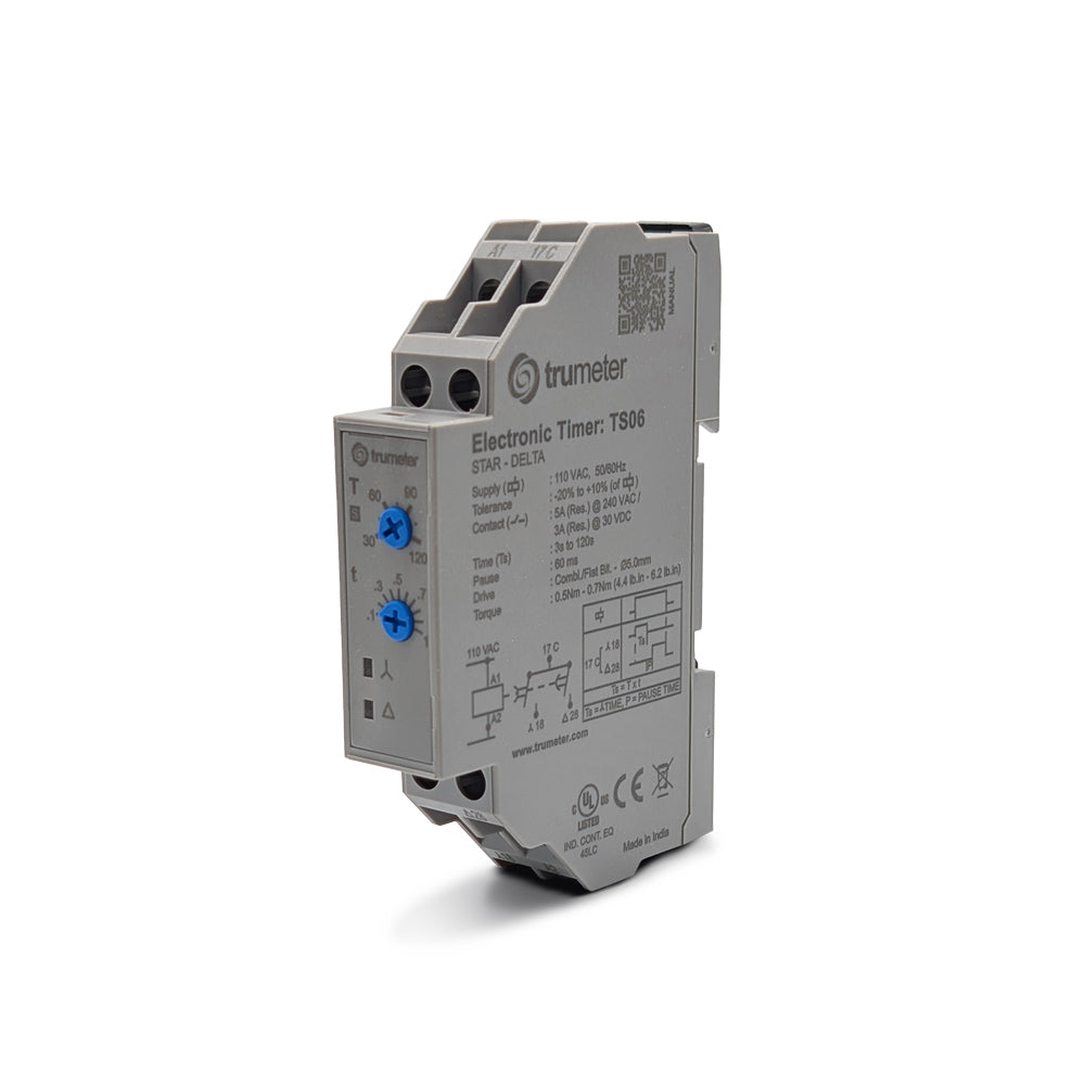 Trumeter TS06 TS Riel DIN Relé mecánico 0.3 seg ~ 30 h 5A a 240VCA
