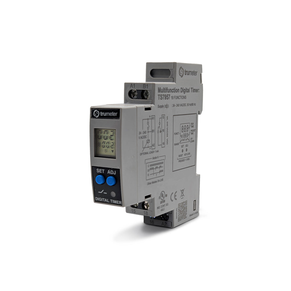 Trumeter TS7957 TS795X Riel DIN Relé de estado sólido 0.1 seg ~ 999 h 8A a 240VCA