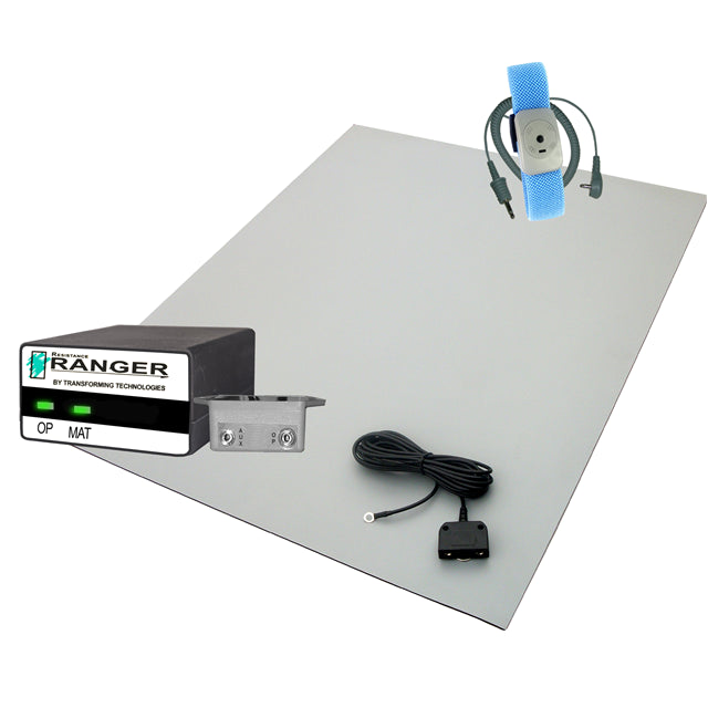 Transforming Technologies TTB2A-24GY - Workstation Monitor Work Surface, Wrist Strap (2) Monitoring