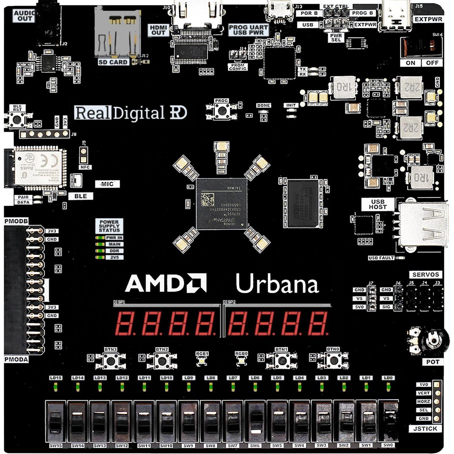 Real Digital URBANA-B1 - AMD Spartan7/DDR3 FPGA dev board