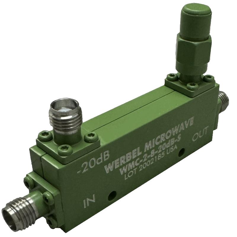 Werbel Microwave LLC WMC-2-8-20dB-S Single Coupler Estándar 2GHz ~ 8GHz Celular, WiMax