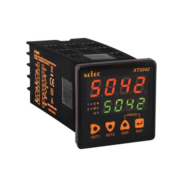 Selec Controls USA Inc. XT5042-CU-ROHS XT5042 Montaje en panel Relé mecánico 0 seg ~ 9999 h 5A a 230VCA