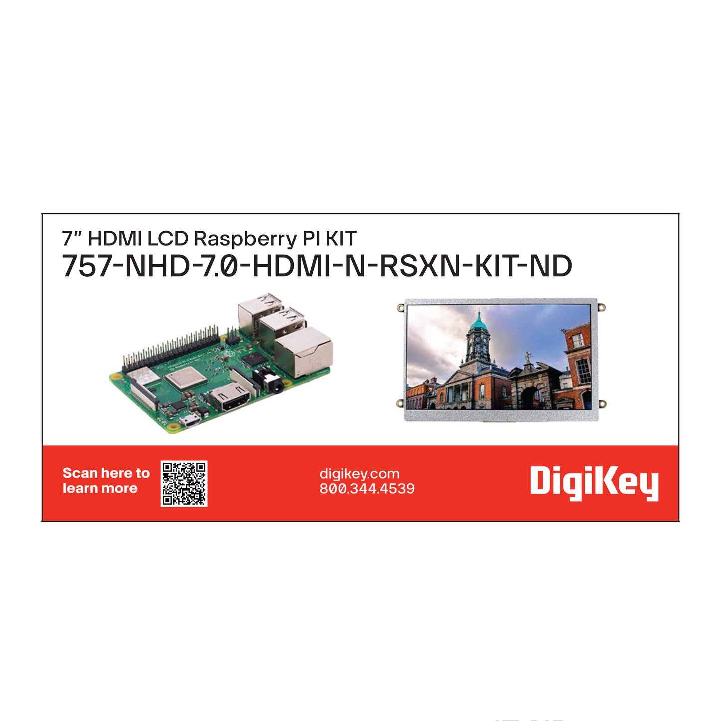 DigiKey Kit (VA) NHD-7.0-HDMI-N-RSXN-KIT - 7 HDMI LCD RASPBERRY PI KIT
