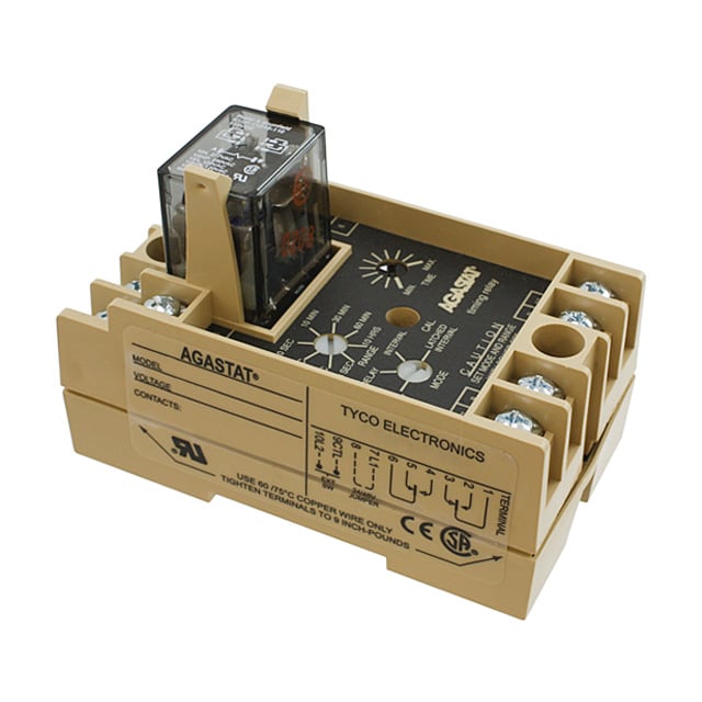 TE Connectivity Aerospace, Defense and Marine 1423167-7 SSF, AGASTAT Riel DIN Temporizador solamente, no se incluye el relé 0.1 seg ~ 10 h 10A a 120VCA
