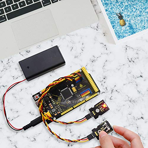 KEYESTUDIO Mega Plus 2560 R3 Board para Arduino con cable USB tipo C, salida 2A, tablero de contoller MCU más potente