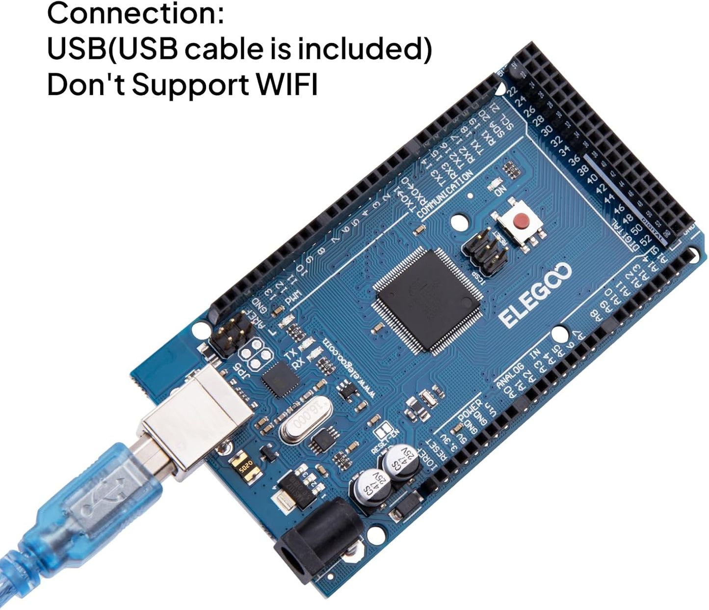 ELEGOO MEGA R3 Board ATmega 2560 + cable USB compatible con Arduino IDE Projects RoHS