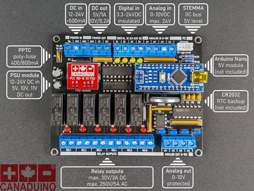 CANADUINO® PLC MEGA328 Kit de bricolaje electrónico (100% compatible con Arduino)