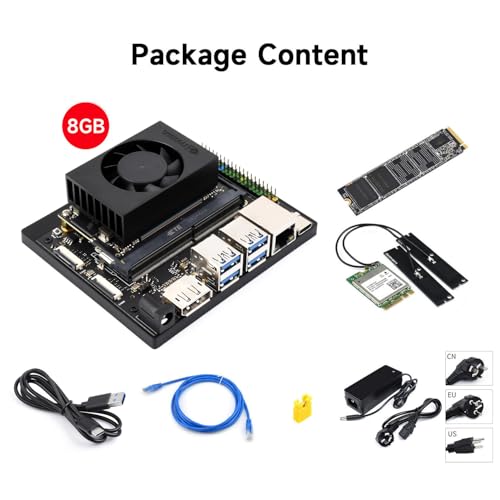 Waveshare Jetson Orin Nano AI Development Kit para sistemas integrados y Edge 8GB Memoria Jetson Orin Nano Module (5 artículos)