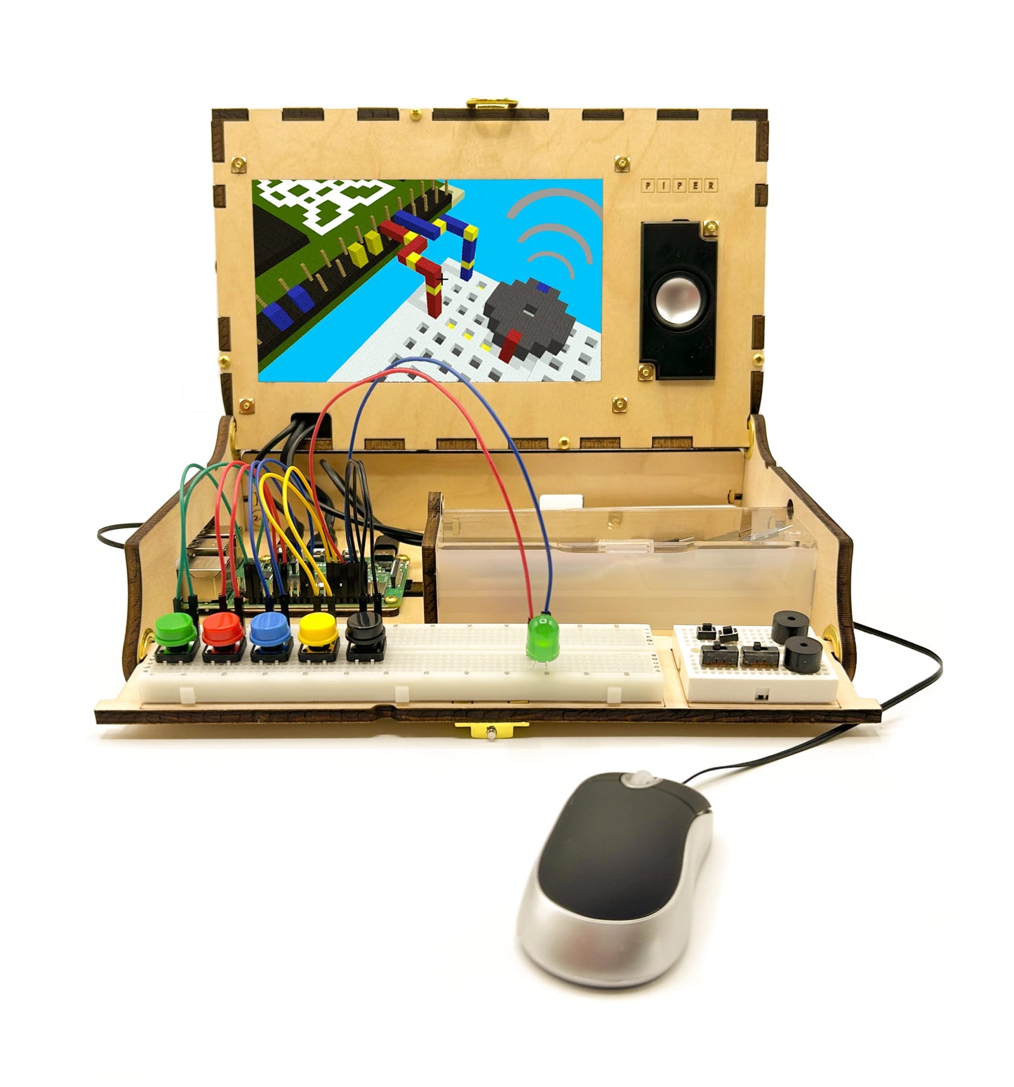 Piper Kit de computadora: el galardonado Build-A-Computer Age 8+ STEAM Learning, con Raspberry Pi, codificación de arrastrar y soltar, StoryMode, juegos, Python y proyectos increíbles