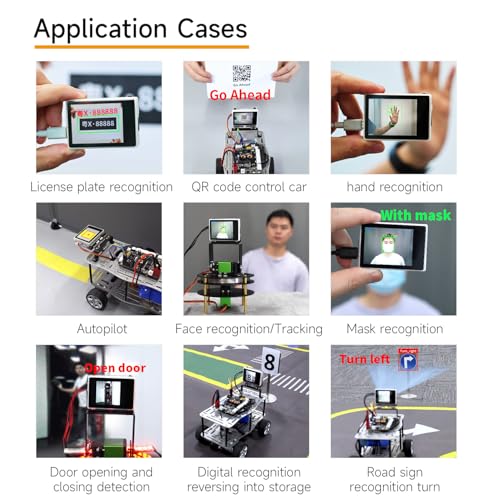 Yahboom Módulo de sensor de visión K210 para UNO RaspberryPi AI Smart Camera Código de código abierto, Cara|QR|Objeto| Color| Reconocimiento de señales de tráfico, detección de características,