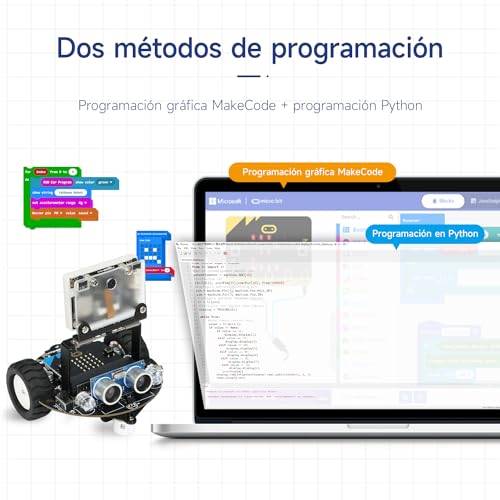 Yahboom Kit robótico de juguete para estudiantes de Microbit Programación Visual Autónoma Conducción Programación Smart Robot Kit Proyectos STEM para niños Aprender a codificar Inteligente y Educativo