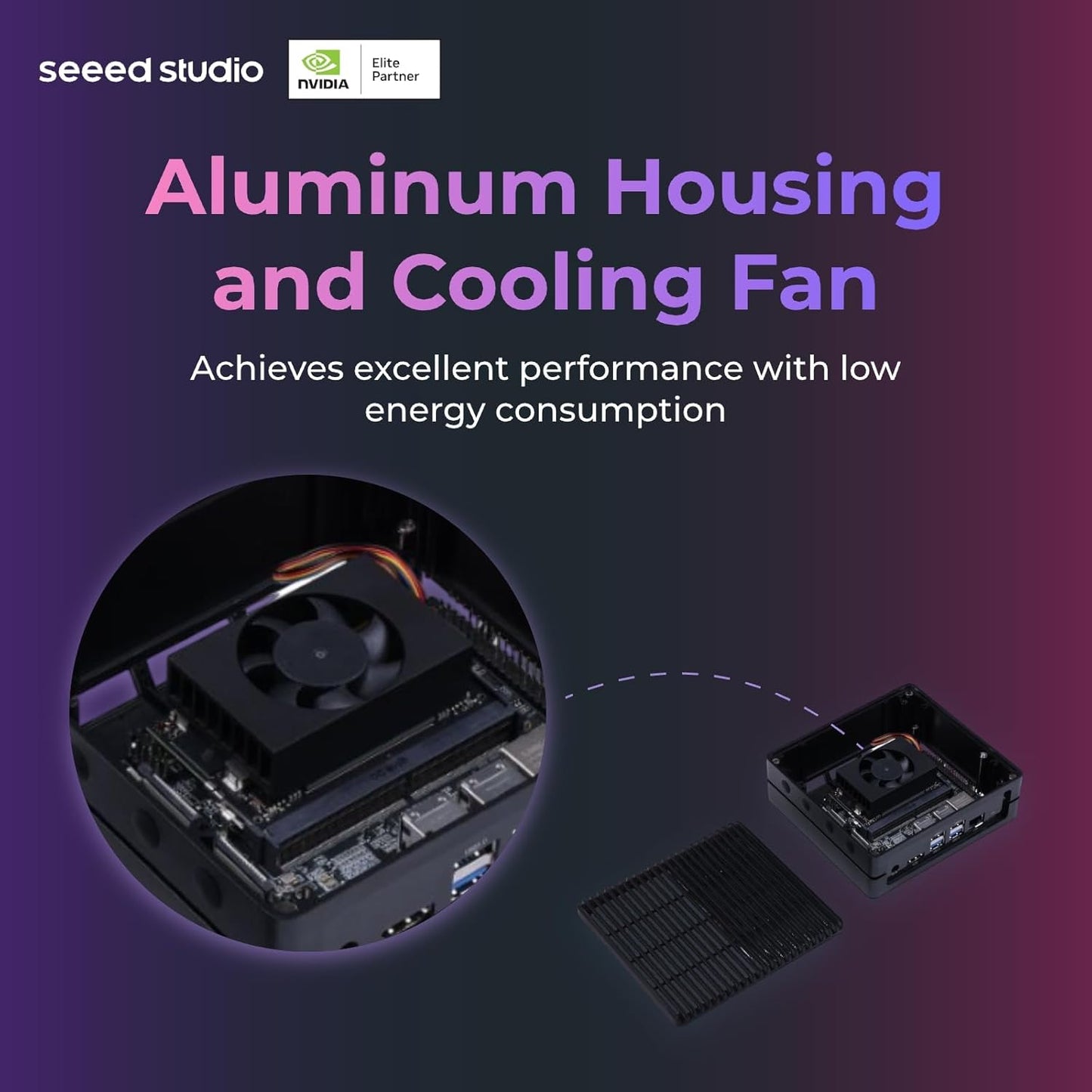 Seeed studio Dispositivo NVIDIA Jetson Nano Edge AI - Kit reComputer J1010, funda de aluminio, sistema Jetpack preinstalado. Mini PC con 0.5 TFLOPs (FP16), fuente de alimentación no incluida