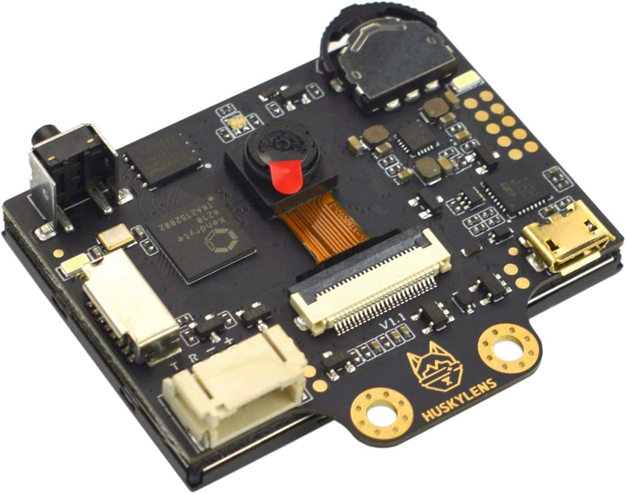 DFROBOT HUSKYLENS Sensor de visión inteligente con funda de silicona para LattePanda, Raspberry Pi o Micro:bit | Soporte de cámara AI Objeto/Seguimiento de línea, Cara/Objeto/Color/Reconocimiento de