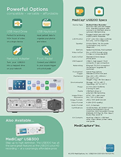 Medicapture medicap USB200 de vídeo grabación de definición estándar Medical Video Grabador, fácil, registros dvd-quality estándar y todavía imágenes de su equipo de Medical Imaging existente