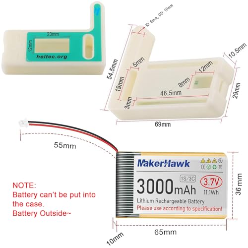 ESP32 LoRa V3 Placa de módulo con batería de 3000 mAh - con antena de 915 MHz y dispositivos de carcasa SX1262 LoRa V3 para Meshtastic Arduino LoRawan IOT