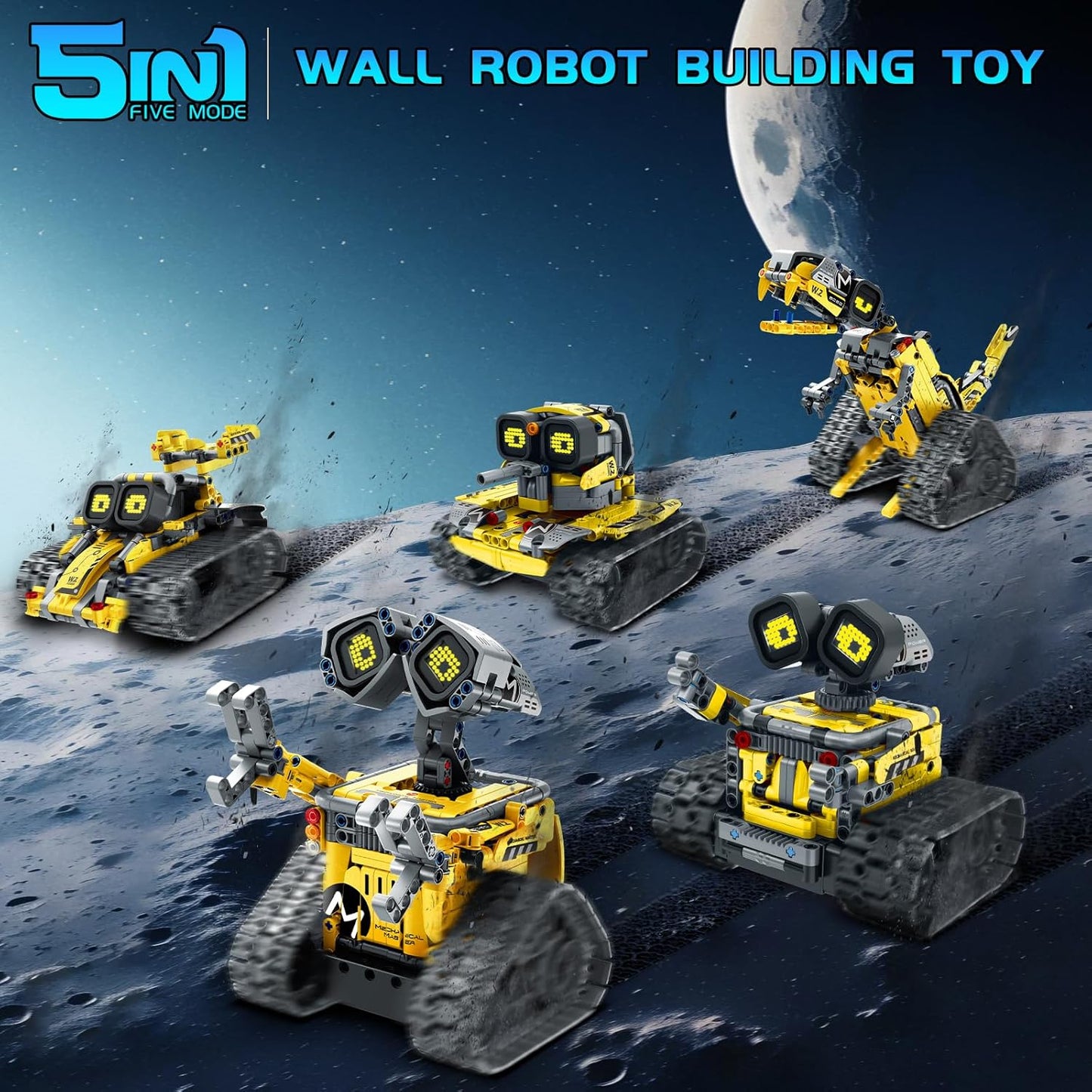 Sillbird Kit de construcción de robot con control remoto para niños de 8 a 14 años, juguete técnico de robótica de codificación STEM, regalos creativos de cumpleaños para niños, modelos 5 en 1