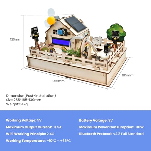 KEYESTUDIO Kit de inicio inteligente de granja de control IoT para Arduino ESP32, kit de programación electrónica compatible con tutoriales en línea Arduino Scratch, kit de sensor de bricolaje STEM