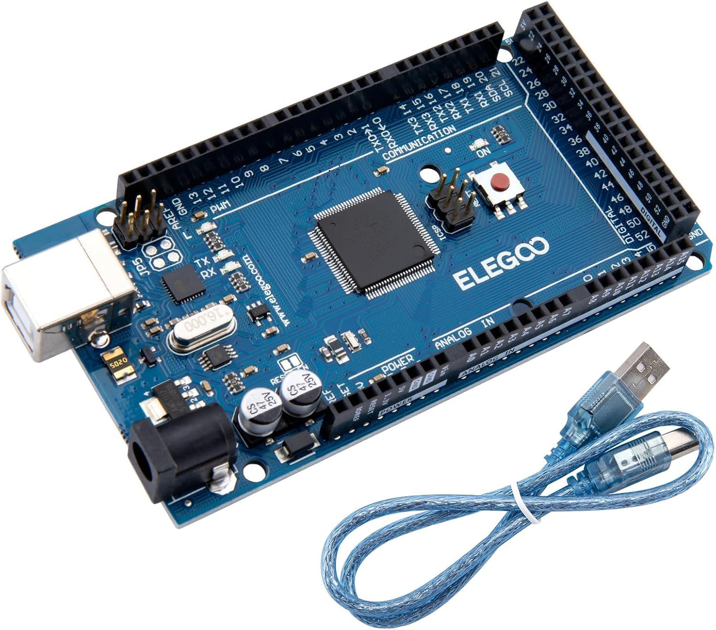 ELEGOO MEGA R3 Board ATmega 2560 + cable USB compatible con Arduino IDE Projects RoHS