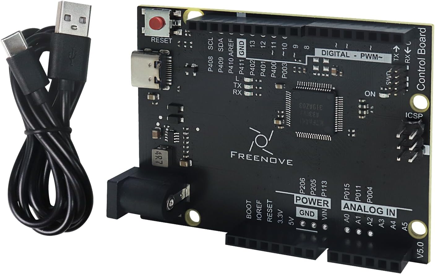 Freenove Tablero de control V5 Rev4 WiFi (compatible con Arduino IDE), microcontrolador Arm Cortex-M4, ESP32-S3 integrado, matriz LED, conector USB-C, proyectos de ejemplo y tutorial de código