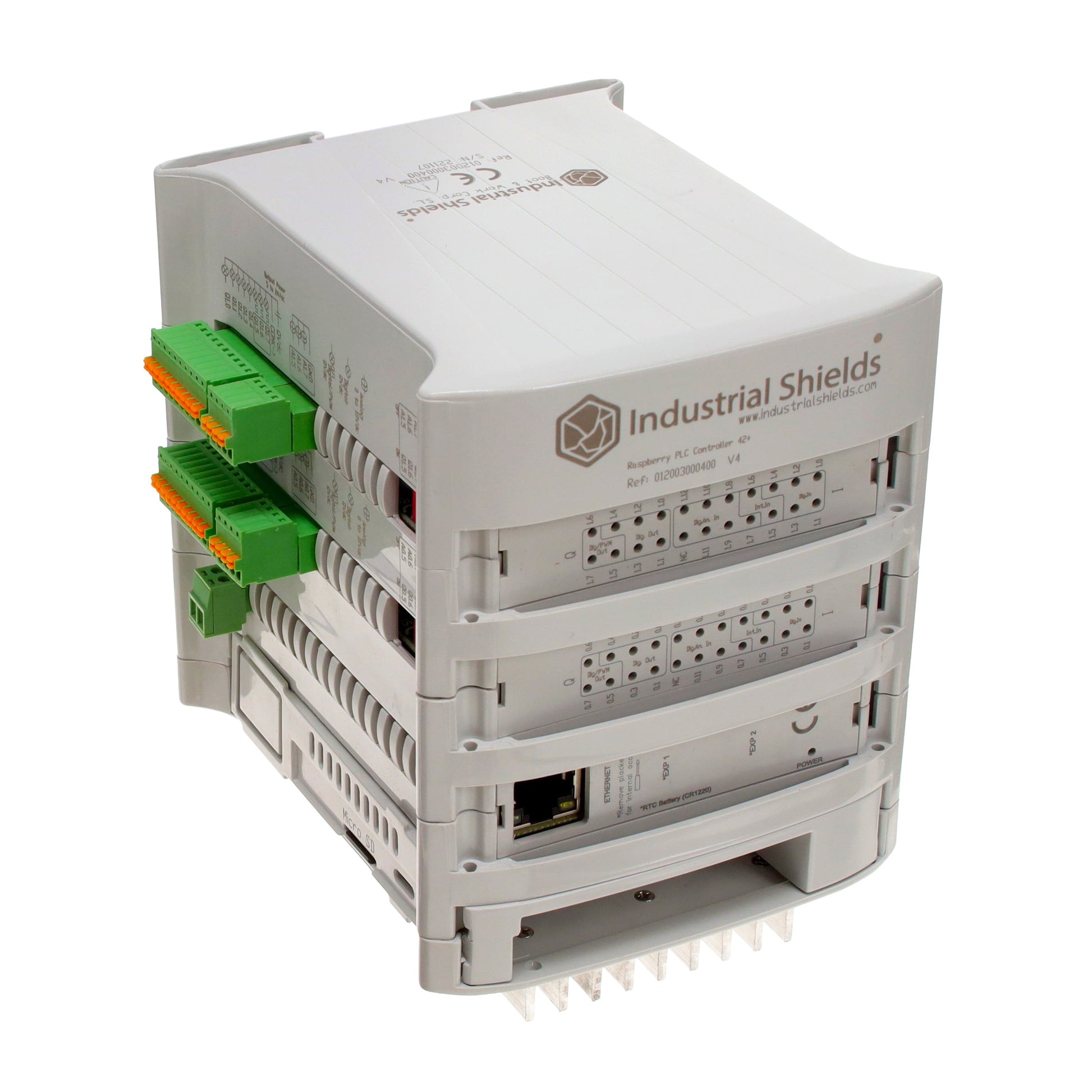 Industrial Shields 12003000400 - RASPBERRY PLC ETHERNET 42 I/OS A 26 - Digital (14), Analog (12)