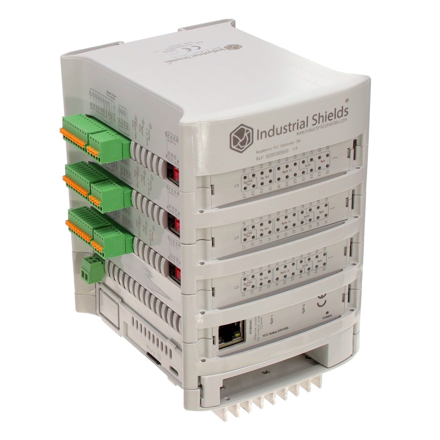 Industrial Shields 12003000600 - RASPBERRY PLC ETHERNET 58 I/OS A 37 - Digital (21), Analog (16)