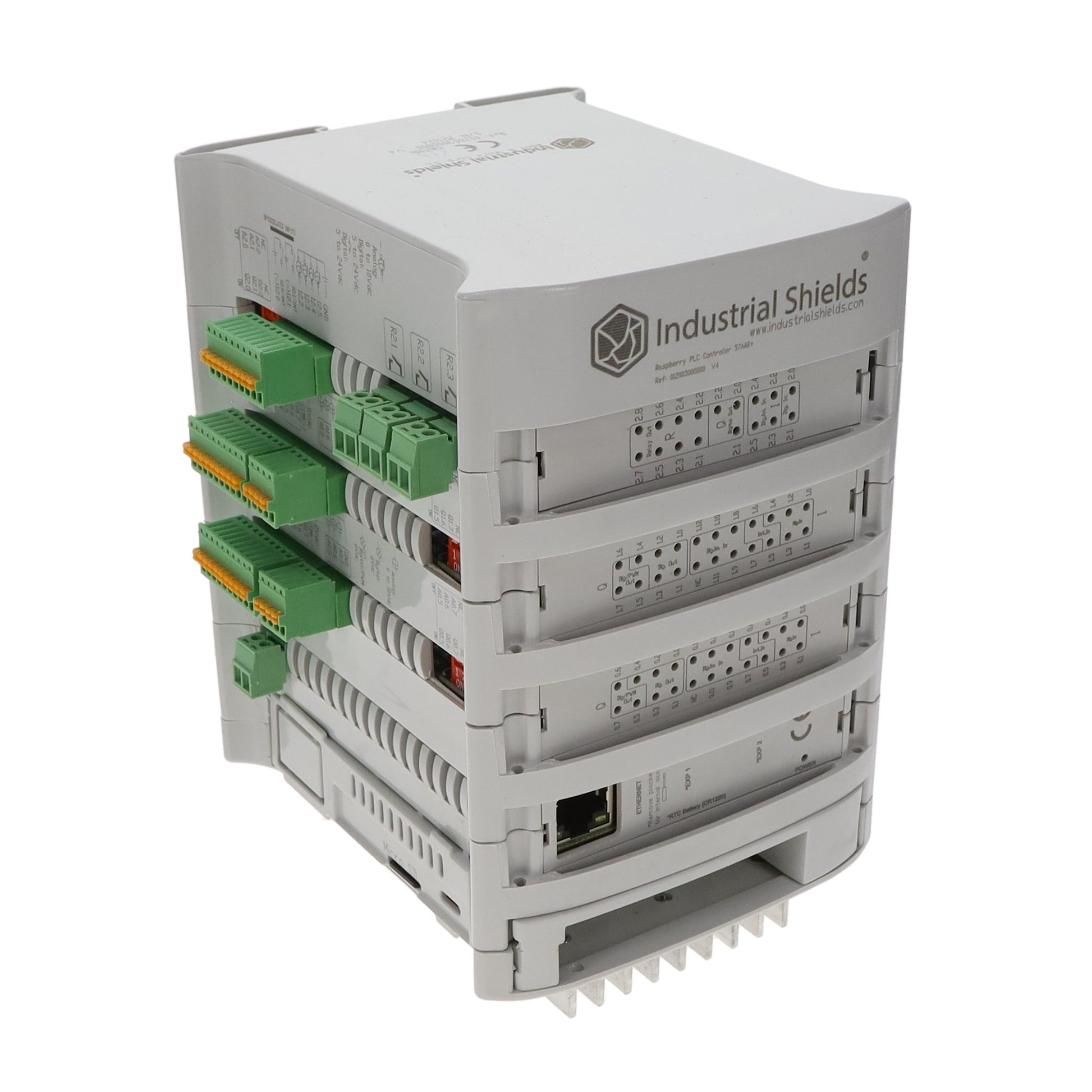 Industrial Shields 12003000800 - RASPBERRY PLC ETHERNET 57AAR I/O 32 - Digital (16), Analog (16)