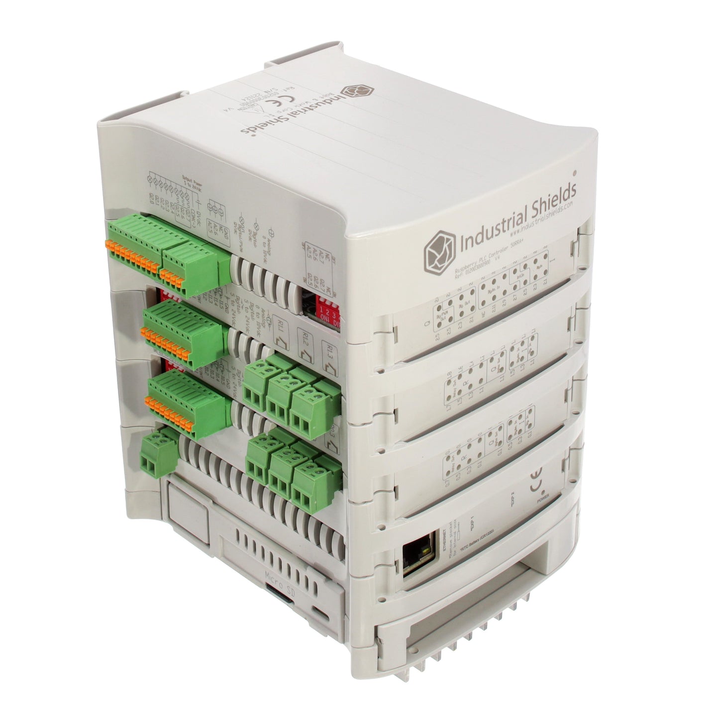 Industrial Shields 12003000900 - RASPBERRY PLC ETHERNET 50RRA I/O 32 - Digital (16), Analog (16)