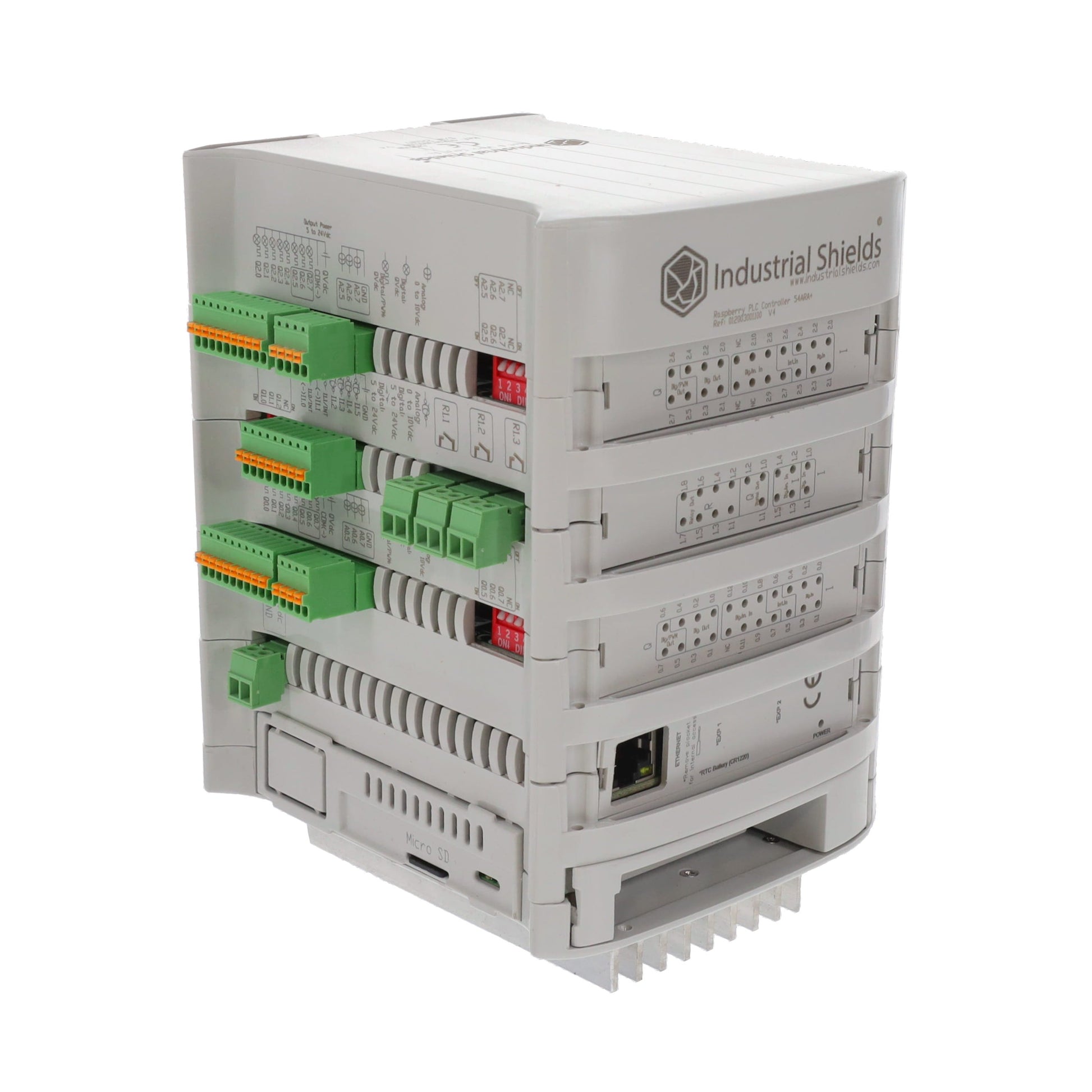 Industrial Shields 12003001100 - RASPBERRY PLC ETHERNET 54ARA I/O 25 - Digital (11), Analog (14)