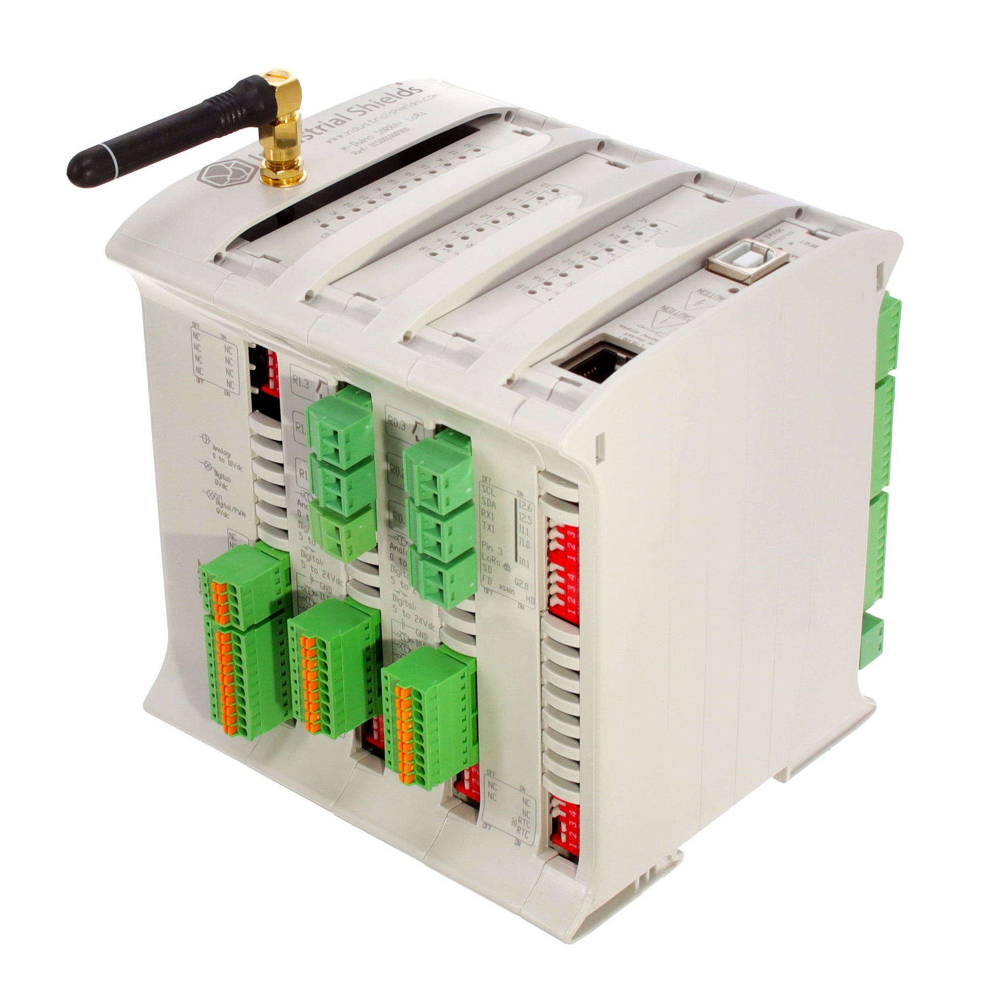 Industrial Shields 15001000900 - M-DUINO PLC ARDUINO ETH&LORA 50R 21 - Digital (9), Analog/Digital (12)