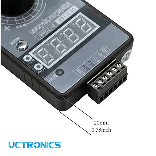 UCTRONICS DC ± 10V 0/4-20mA generador de señal de voltaje actual, interfaz de fuente de alimentación USB Simulador analógico para depuración de PLC y panel, prueba de dispositivos, convertidor de