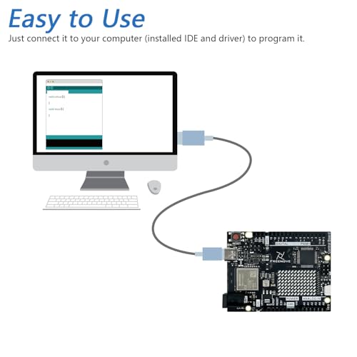 Freenove Tablero de control V5 Rev4 WiFi (compatible con Arduino IDE), microcontrolador Arm Cortex-M4, ESP32-S3 integrado, matriz LED, conector USB-C, proyectos de ejemplo y tutorial de código