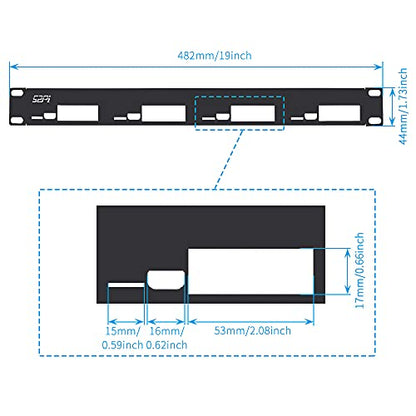 GeeekPi Soporte de rack 1U para Raspberry Pi 4, 19" 1U para montaje en rack soporta 1-4 unidades con 4 ventiladores, disipadores de calor de aluminio, placas micro HDMI, tarjeta TF a placas FPC para