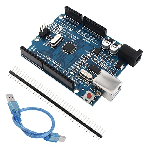 ATMEGA328P CH340G Chip R3 Placa de desarrollo apta para Arduino UNO R3 Mega 2560 Nano Robot con cable USB, cabezal de pin recto, placa de microcontrolador