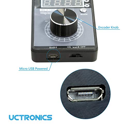 UCTRONICS DC ± 10V 0/4-20mA generador de señal de voltaje actual, interfaz de fuente de alimentación USB Simulador analógico para depuración de PLC y panel, prueba de dispositivos, convertidor de